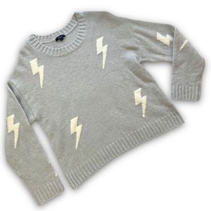 Rails Gray and White Lightning Bolt Sweater